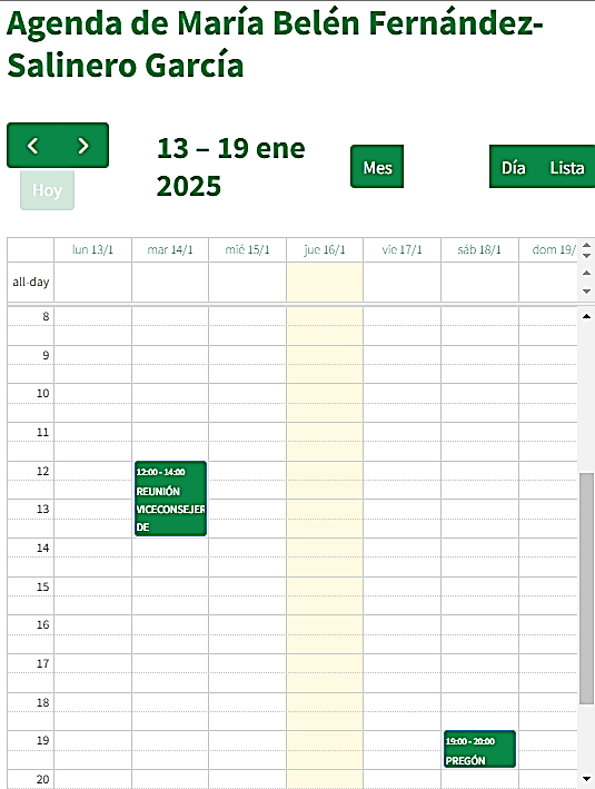Agenda de María Belén Fernández-Salinero García